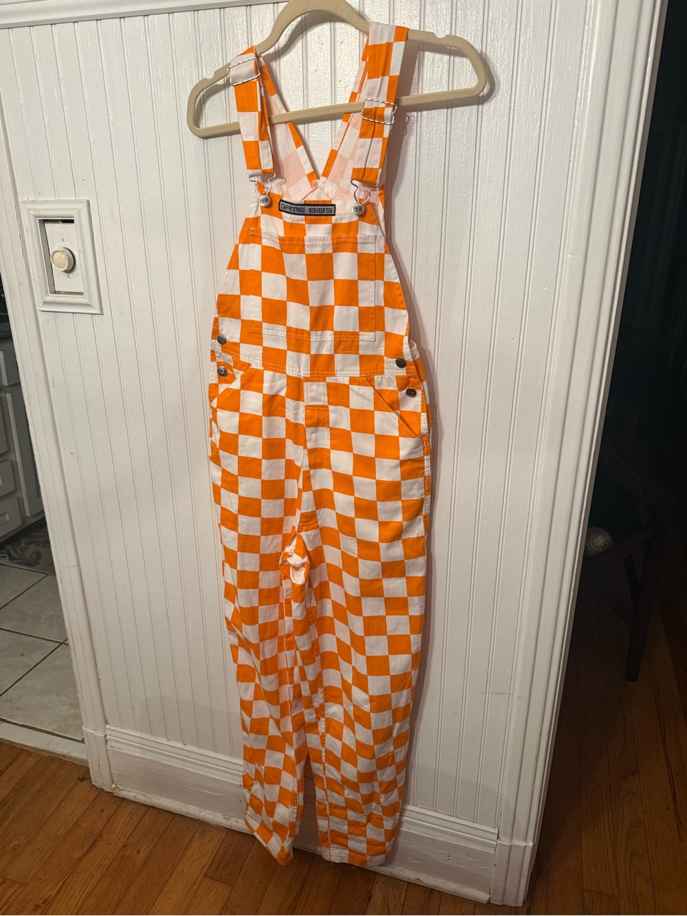 Tennessee Volunteers Orange and White Checkered XS Game Bibs Jumpsuit
